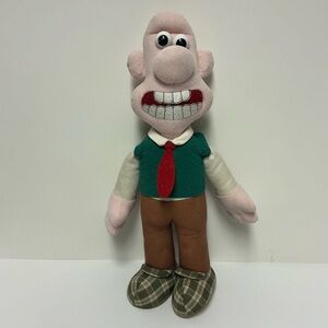 Vintage 1989 Wallace & Gromit Wallace Soft Plush Doll BBC Born to Play STAINED